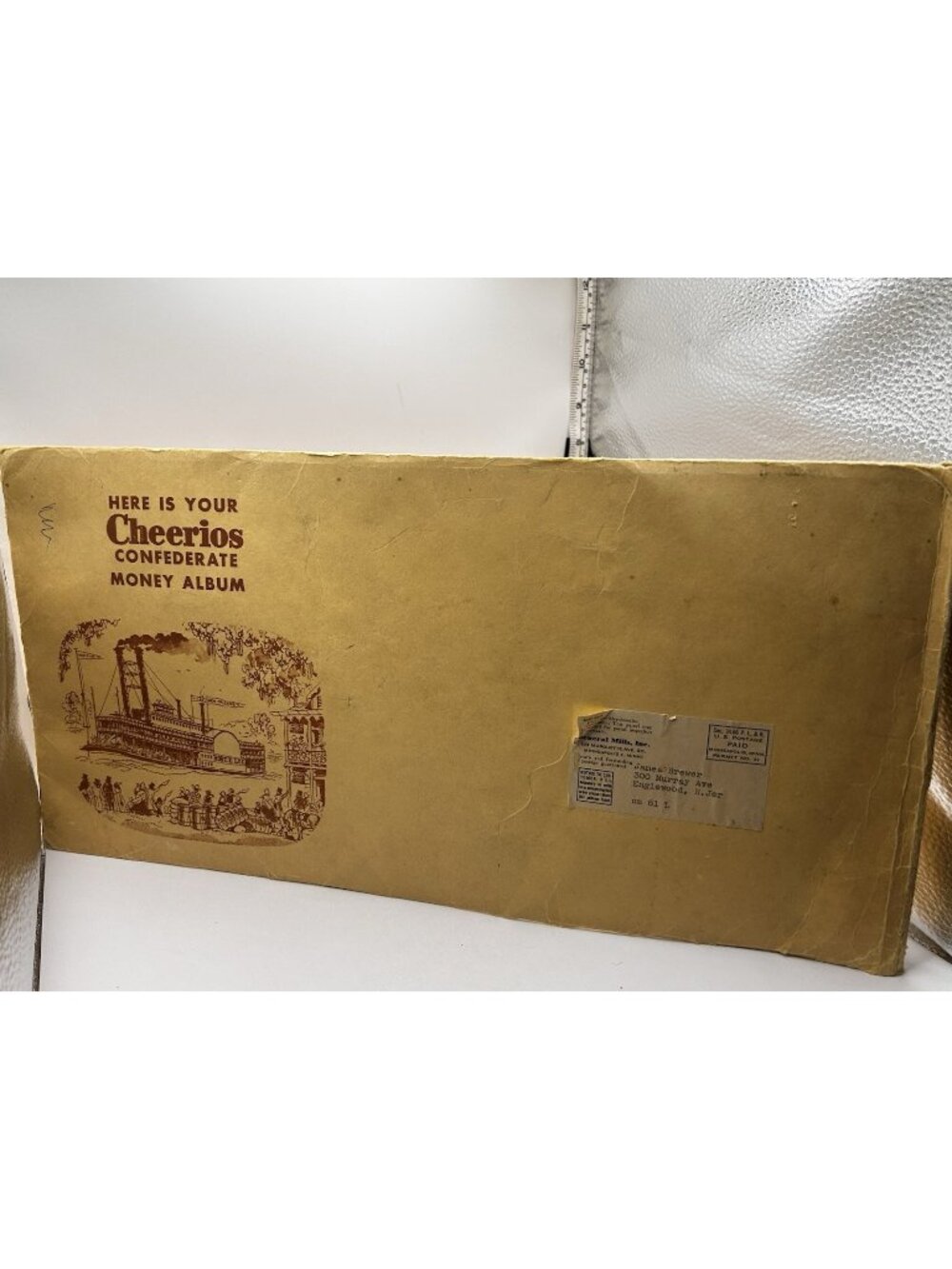 Vintage 1954 Cheerios Confederate Money tri Fold Mail In Set Complete W/ Mailer